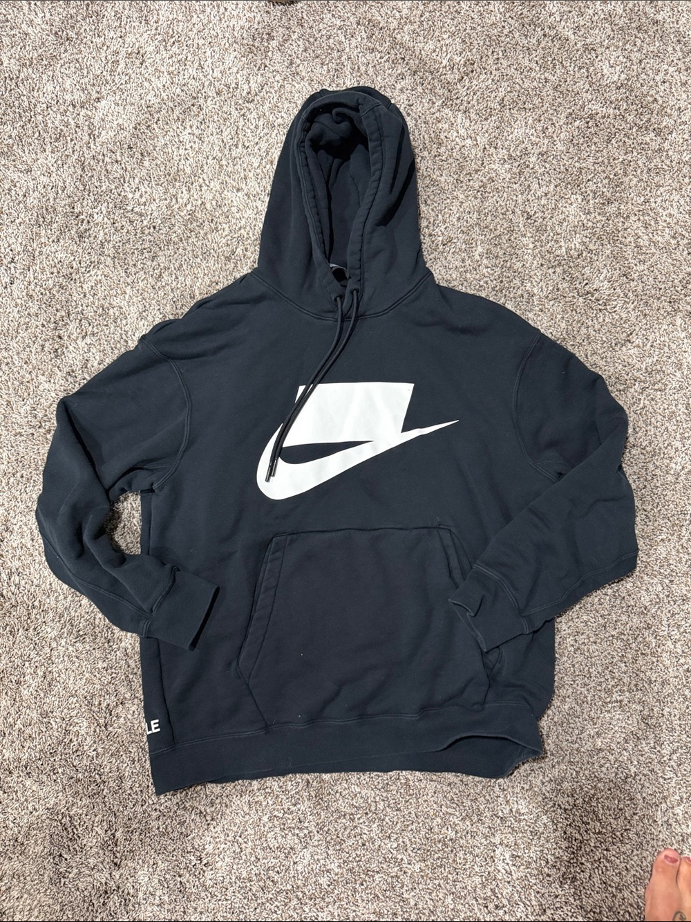 Nike Black Hoodie with White Swoosh Logo